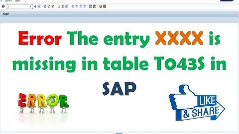 Error The entry BK01 is missing in table T043S in SAP