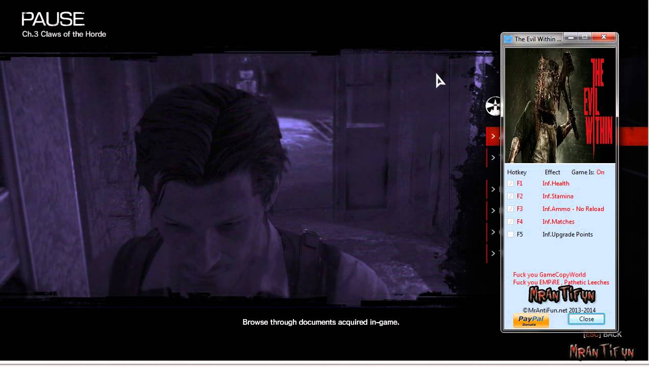 The Evil Within Trainer  Cheat Happens PC Game Trainers