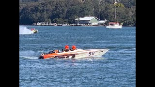 Water ski Racing with Team 50, Worlds selection races, Gosford, 13/8/2023. Race 2