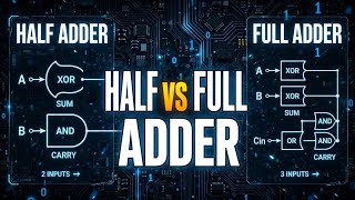 Half Adder & Full Adder Explained Easily | Truth Tables, Logic Gates & Circuit | Digital Electronics
