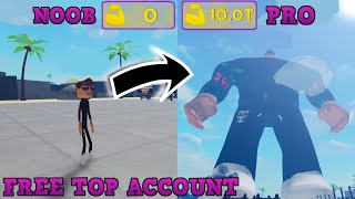 Free 10T Account 💪Muscle Legends - Being a Noob and then a Pro Without Robux - (10T Strengt💪)