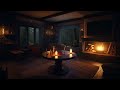 Cozy Hut Ambience - Gentle Night Rain &amp; Fireplace