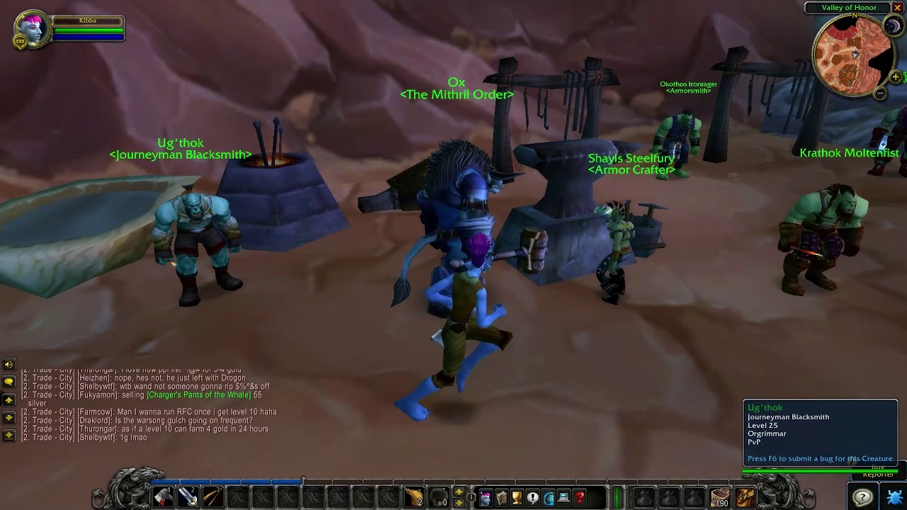 Orgrimmar Blacksmithing Trainer Location Wow Classic Youtube