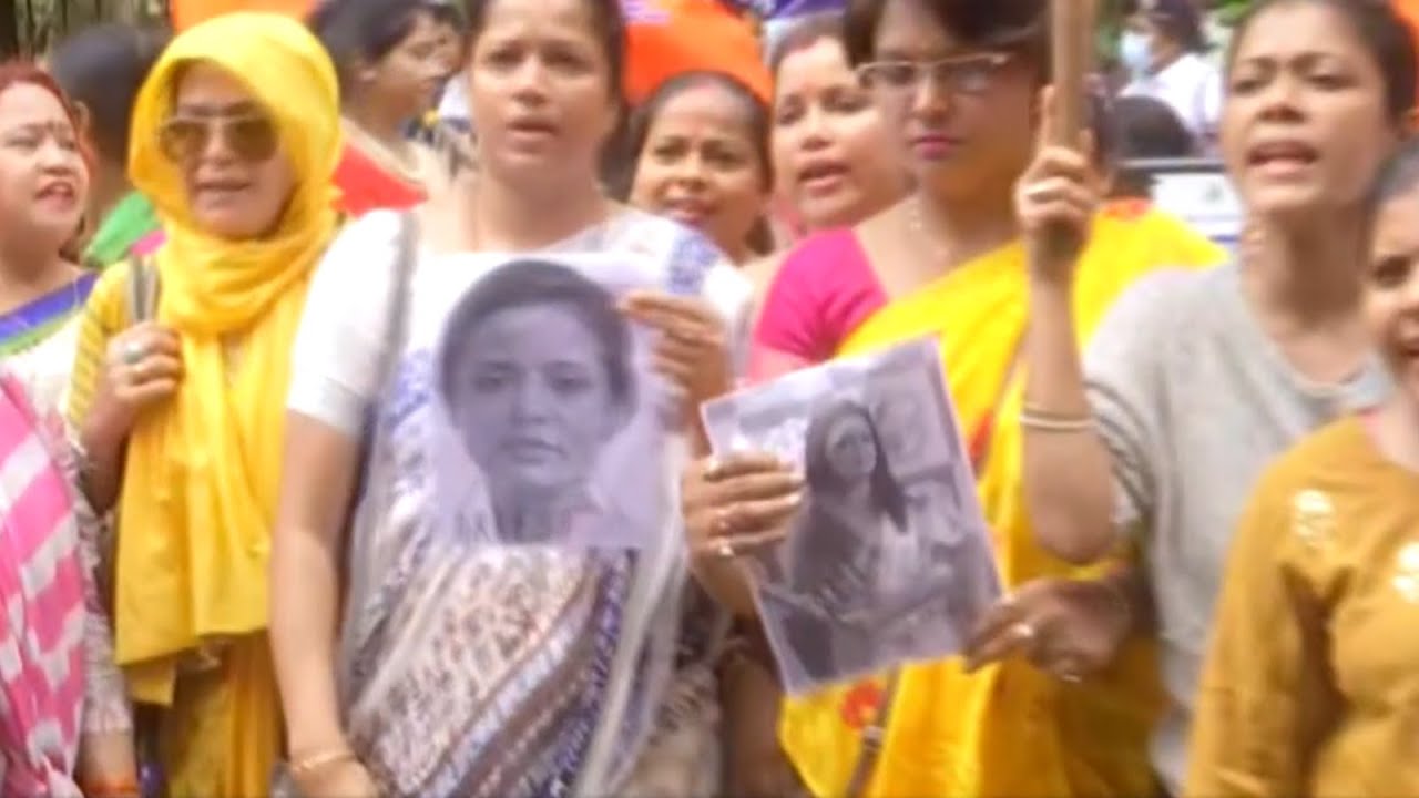 Kolkata: BJP workers demonstrate over Mahua Moitra’s remark on Goddess Kali