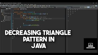 Decreasing Triangle Pattern inTamil | Pattern |#javatamil#coding#java#programming #javabasics