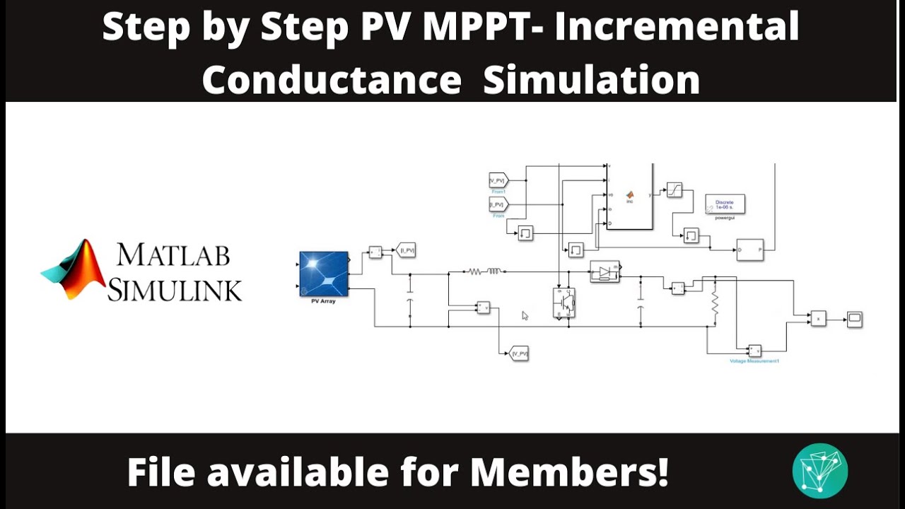 Pv Mppt Incremental Conductance On Simulink / Matlab | Step-By-Step |