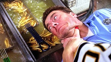誰かがジャン=クロード・ヴァン・ダムの顔を油で揚げたがっている | サドン・デス | 映画シーン