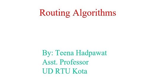 Routing algorithm part 1