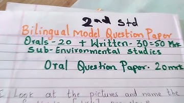 SA-1.BILINGUAL .2nd std. ENVIRONMENTAL STUDIES. MODEL QUESTION PAPERS WITH ANSWERS FOR 50MARKS