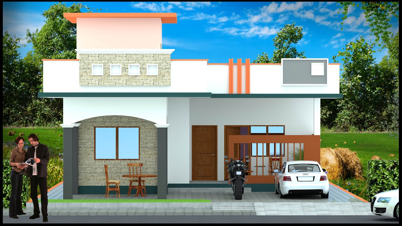 3 Room 3D House Design With Car parking | Latest Home Plan With Sitting ...