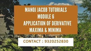 AOD module 6 Maxima & Minima