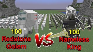 Minecraft |Mobs Battle |100 Redstone Golem (CrimsonSteve's mobs)VS 100 Nameless King(Darker Souls)