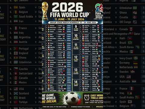 2026 WC Fixtures #worldcup #football #fixtures