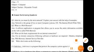 Class 5th || Computer || Ch. 9 || Q/A ||