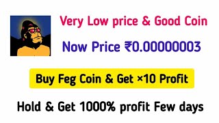 Feg Coin Buy & Hold Get ×10 Profit (1000%) Noe Price ₹0.00000003 | Get Big profit