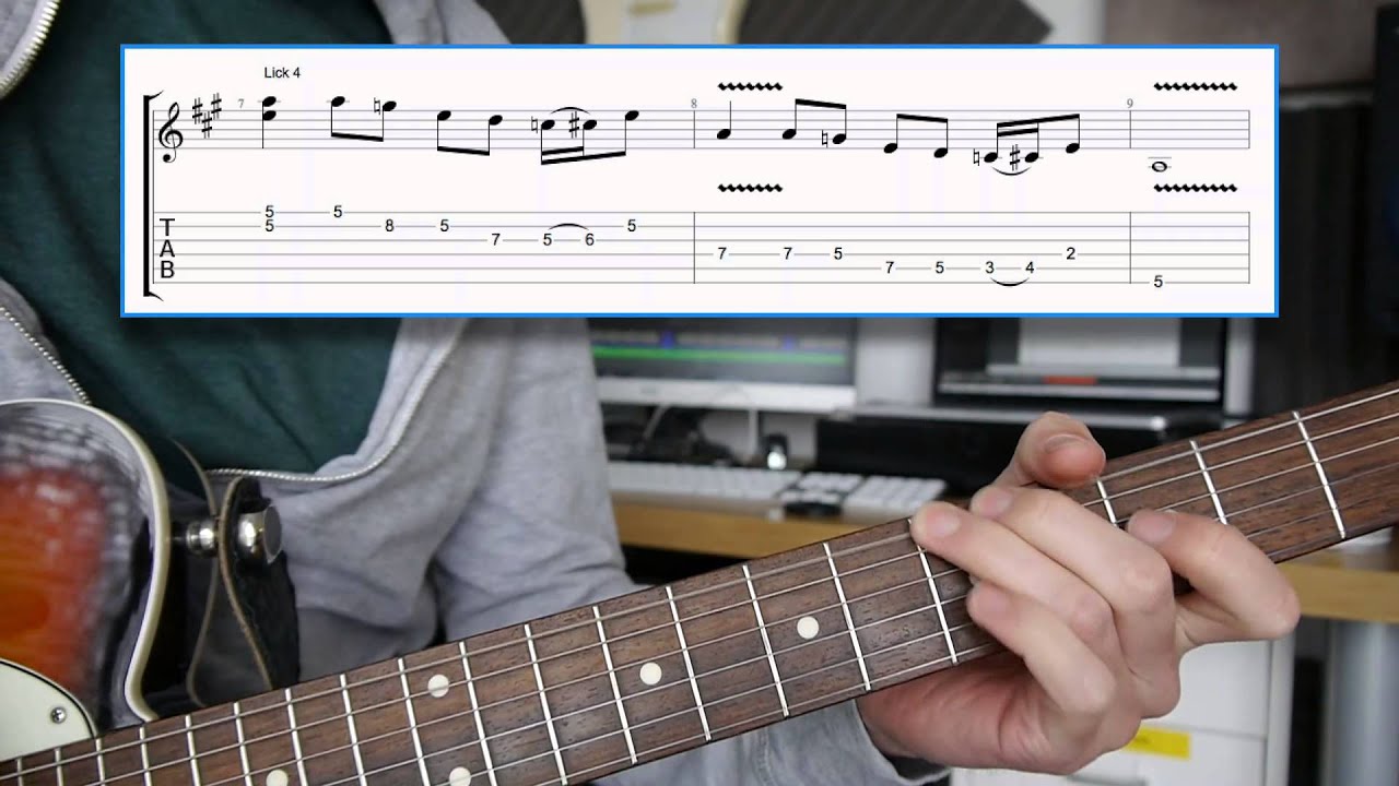 Guitar Lesson - Licks for Southern blues rock Jam track in Key of