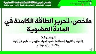 الثانية باك: ملخص تحرير الطاقة الكامنة في المادة العضوية على مستوى الخلية