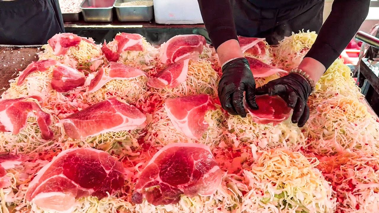 未使用 LPガス グリドル お好み広島焼きそば 文化学園祭り 屋台 大阪関西万博 japanese street food - hiroshima style okonomiyaki 広島焼き - YouTube