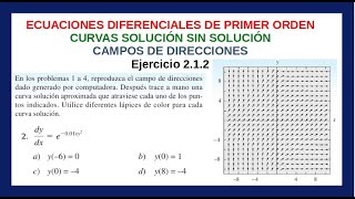 📘 Exercise 2.1.2 | First-Order Differential Equations - Dennis Zill | Direction Fields