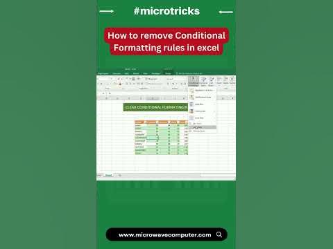 🤩Learn How to remove Conditional Formatting rules in excel - YouTube