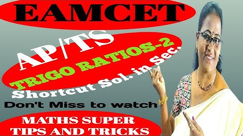 EAMCET TRIGO RATIOS-2 with amazing Shortcut Solutions @MATHSSUPERTIPSANDTRICKS