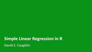 Simple Linear Regression in R