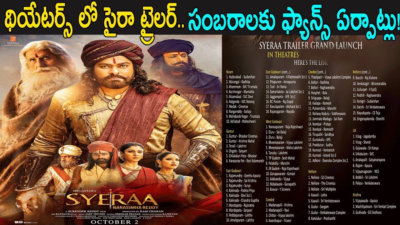 Sye Raa Trailer Grand Launch In Theatres | Chiranjeevi | Surender Reddy | Ram Charan | Get Ready