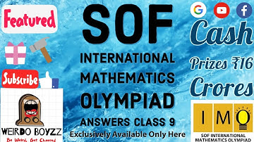 IMO 2018 Answers | Class 9 | 4 Dec, 2018 | Questions and Answer Key | Set A