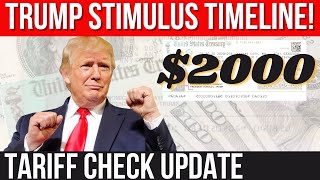 $2000 TARIFF CHECK ARRIVAL! NEW STIMULUS TIMELINE RELEASED! TARIFF CHECK UPDATE | STIMULUS CHECK UPD
