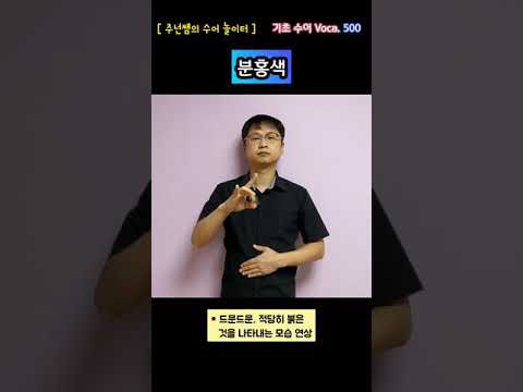 [ 기초 수어 Voca ] 500. 분홍색 - 수화배우기 [주넌쌤의 수어놀이터]