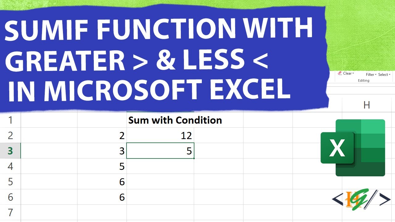 How to Use SUMIF Function with Condition Greater & Less Symbol in ...