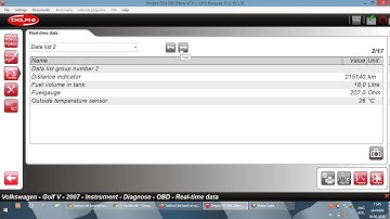 Delphi Ds150 - VW Golf Mk5 - instruments real time data
