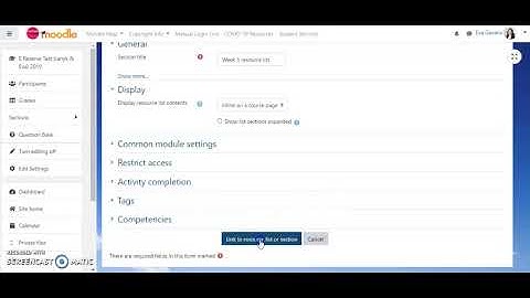 Adding a list section in Moodle