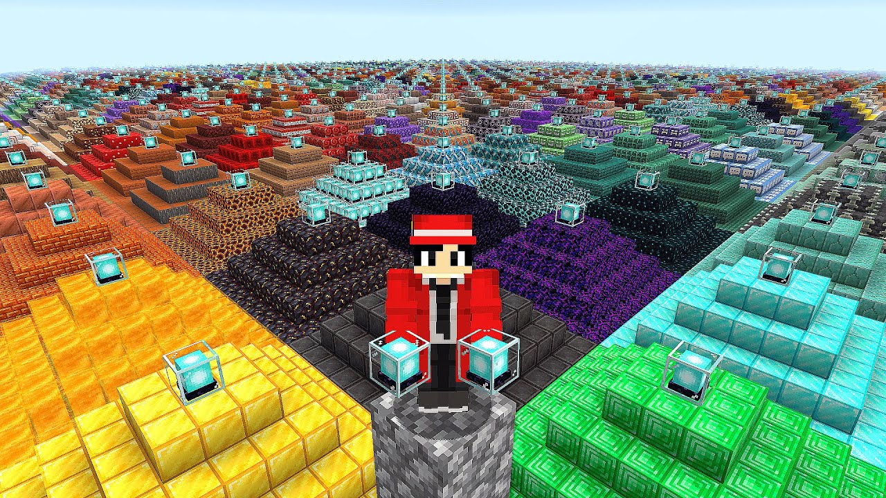 FIZ UM BEACON COM TODOS OS BLOCOS DO MINECRAFT HARDCORE