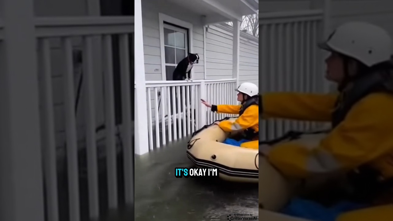 Эта собака застряла… пока не прибыла помощь 