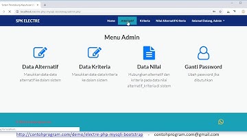 SPK Electre dengan PHP 7, MySQL, Bootstrap Responsive