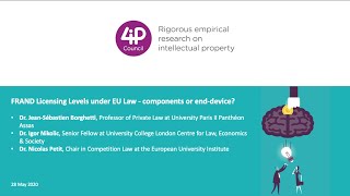 4iP Council Webinar - FRAND licensing levels under EU Law: components or end-device?