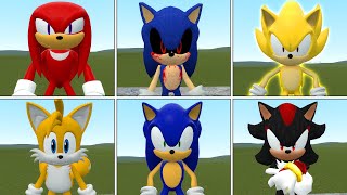 ALL SONIC: SONIC, SONIC.EXE, SHADOW SONIC, SUPER SONIC, TAILS, KNUCKLES in Garry's Mod!