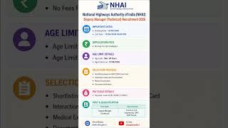 NHAI deputy manager technical govt job vacancy 2026 | Govt job 2026 notification | govt jobs