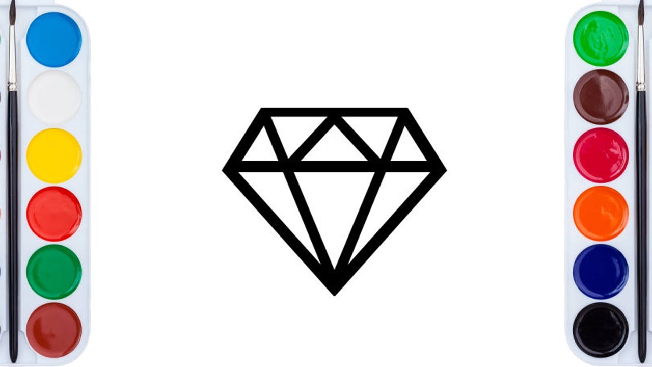 Draw and color Diamond for kids - YouTube