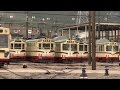 土佐電鉄 桟橋車庫早朝の出庫ラッシュ (18-Aug-2014) の動画、YouTube動画。