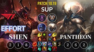 T1 Effort Shen vs Pantheon Sup - KR Patch 10.19