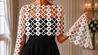 Easy Crochet Ring Shawl Pattern 🤍 Stunning Bridal Shawl You'll Want to Make!