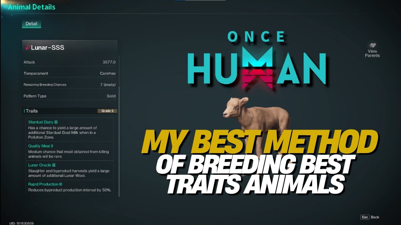 Once Human Breeding Guide: Perfect Traits on Eternaland Strategy - YouTube