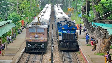 BEST Ever PARALLEL ACTION !! Electric & Diesel : Indian Railways