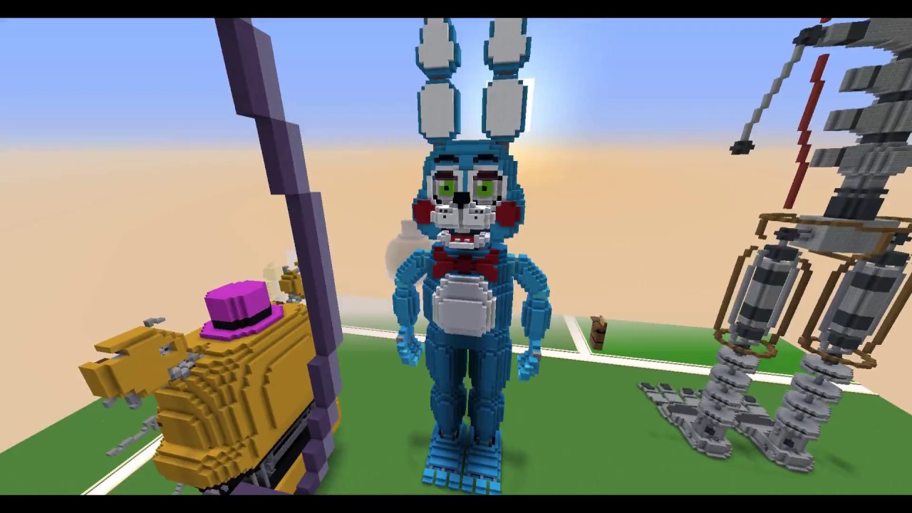 Fnaf 2 Minecraft Build Showcase Toy Bonnie Full Body Youtube