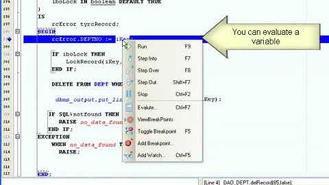 How to use a Oracle PL SQL debugger