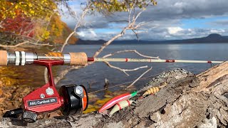 グラスロッドとハンドメイドフローティングミノーで紅い鱒を狙いに行く 【北海道 ルアーフィッシング】 Hokkaido.Lake Lure Fishing.