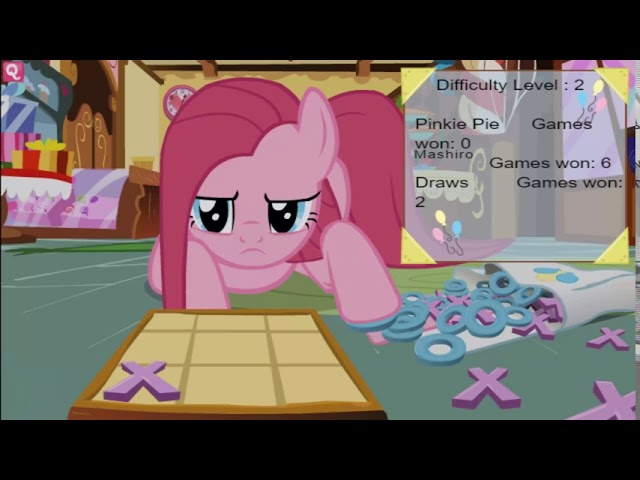 Mashiro Plays Pink Tac Toe On Pinkie Pie (Hard Mode) class=