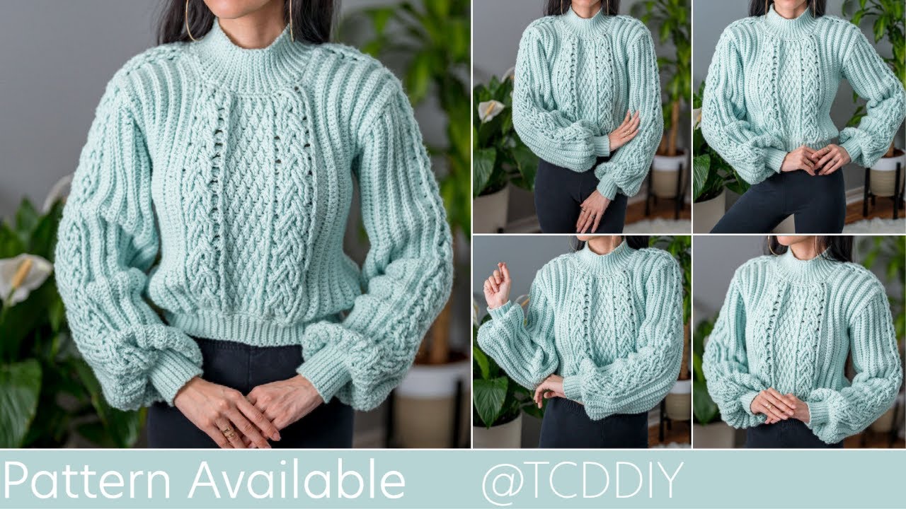 How to Crochet Cable Stitch Sweater  Pattern  Tutorial DIY